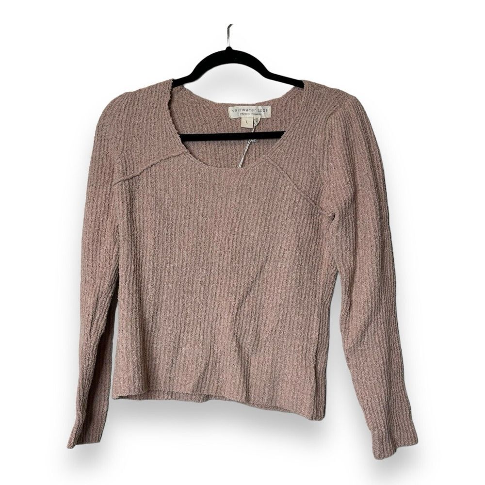 Saltwater Luxe Blush Fitted Sweater‎ size L Women